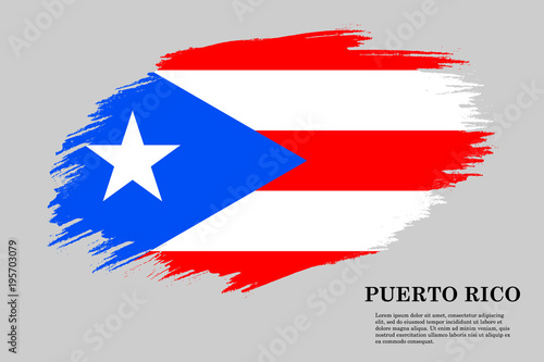 Free Download Puerto Rico Grunge styled flag. Brush stroke background - GFXLoad