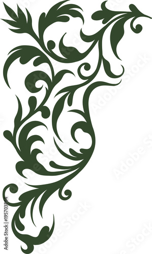 vector retro ornament wispy braided ivy