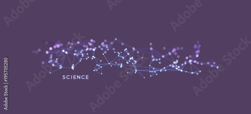 3d connection structure. Futuristic technology style. Vector illustration for science, chemistry or education.