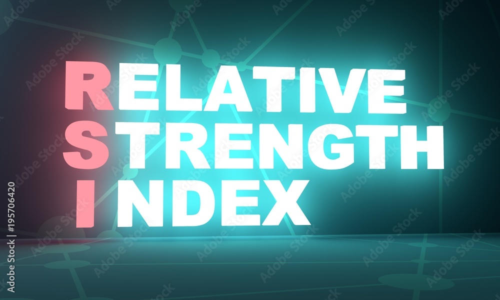 Trading dictionary. Financial market concept. Acronym RSI - Relative  Strength Index. 3D rendering Stock-Illustration | Adobe Stock