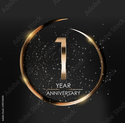 Template Logo 1 Year Anniversary Vector Illustration