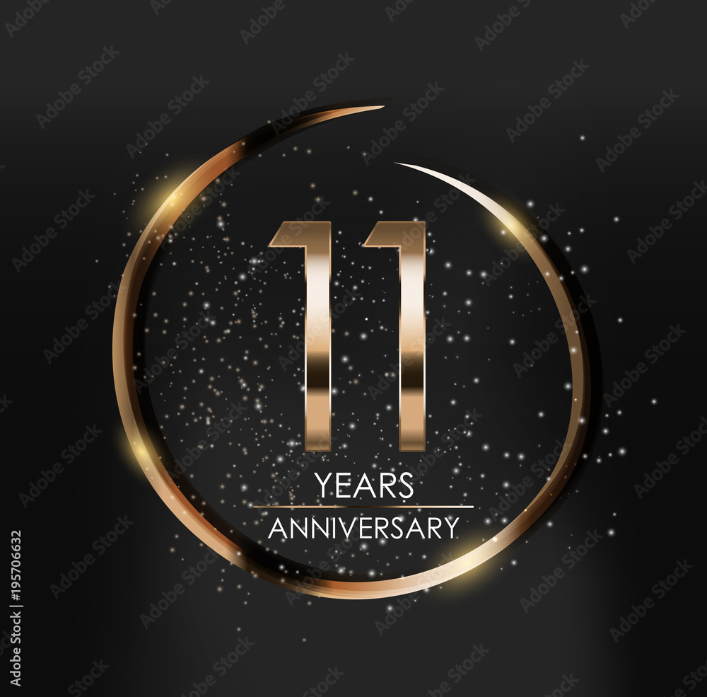 Template Logo 11 Years Anniversary Vector Illustration Template Logo 11 Years Anniversary Vector Illustration