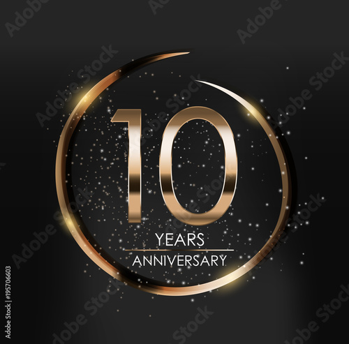 Template Logo 10 Years Anniversary Vector Illustration