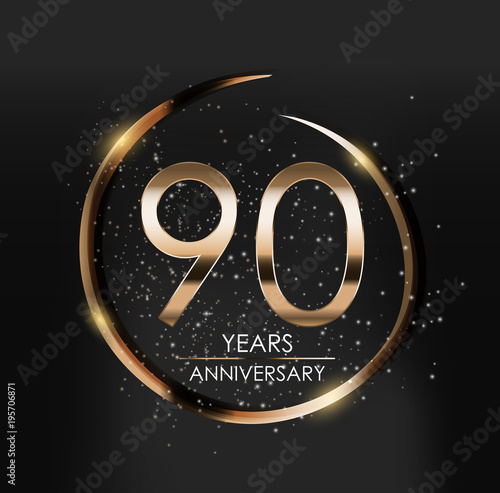 Template Logo 90 Years Anniversary Vector Illustration
