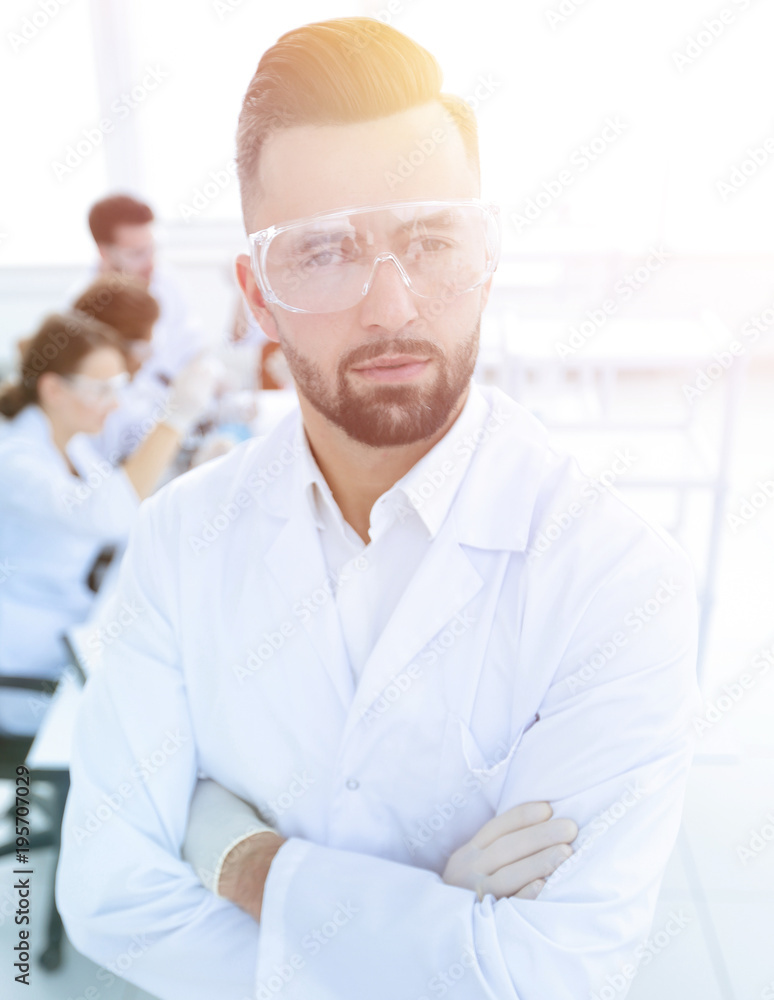 scientist microbiologist in the laboratory background. scientist microbiologist in the laboratory background.