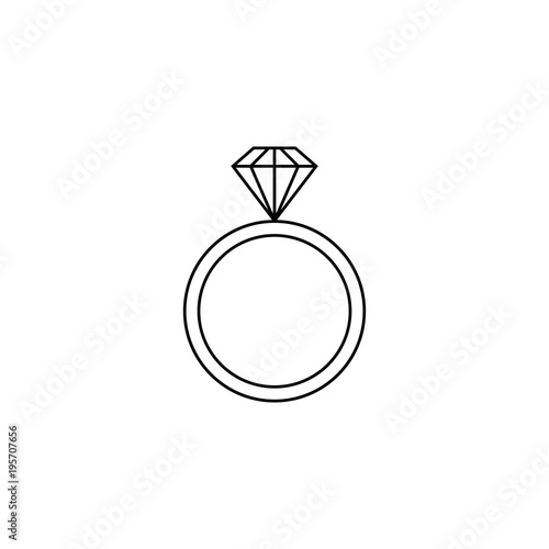 Ring with a diamond vector icon