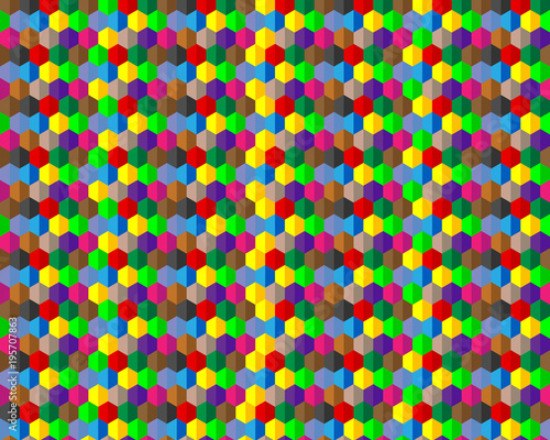 background of different colors of a hexagon