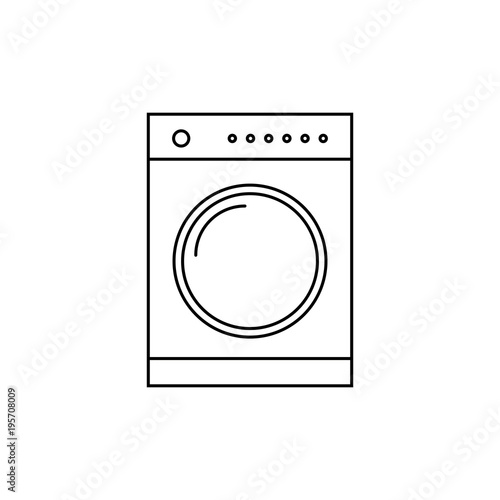  Washer vector icon. Washing machine outline icon.