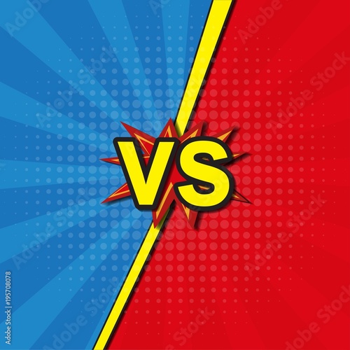 Versus letters fight backgrounds comics style design