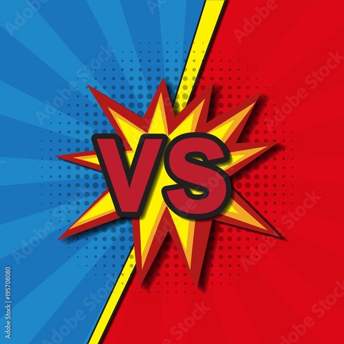 Versus letters fight backgrounds comics style design