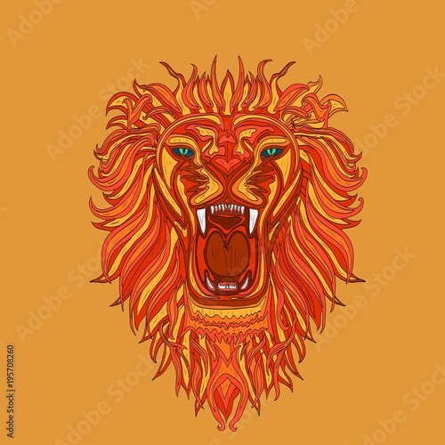 Fototapeta Naklejka Na Ścianę i Meble -  Lion head icon