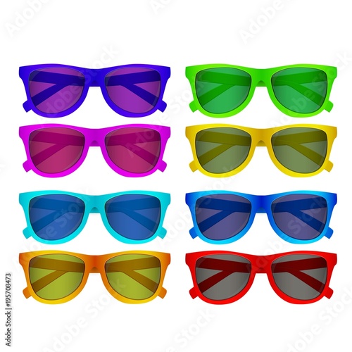 set of real colorful style glasses