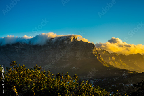 Table Mountain view in sunset time Cape Town  South Africa