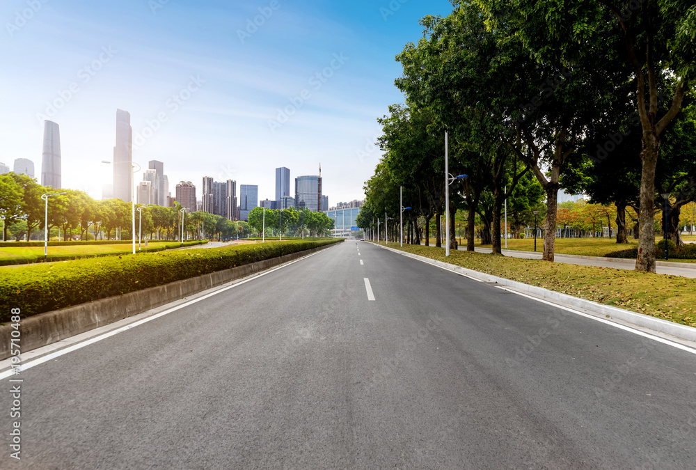 Highway and city building in Guangzhou, China Highway and city building in Guangzhou, China