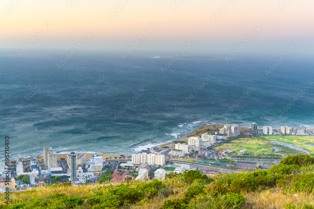Cape Town City and Atlantic Ocean view from Signal Hill