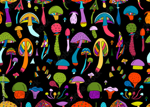 Mushrooms, seamless pattern for your design