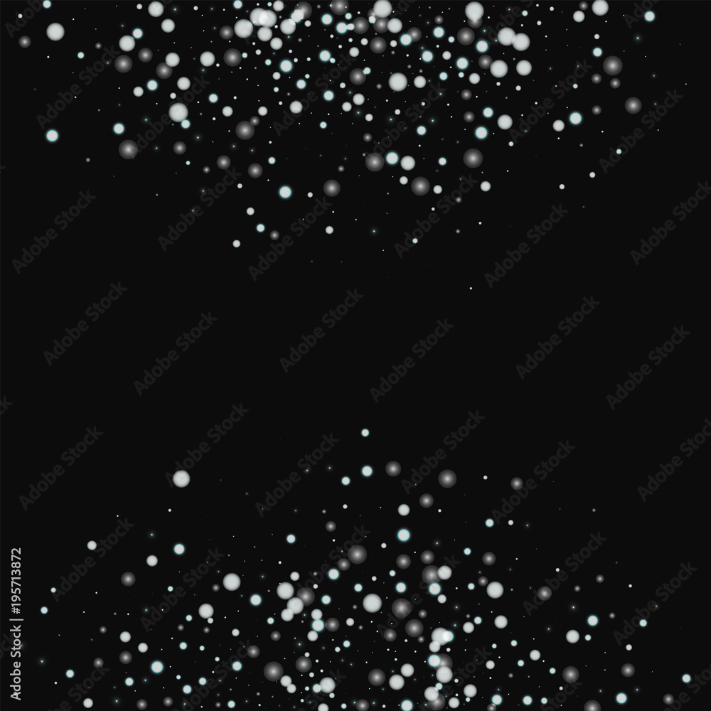 Beautiful falling snow. Abstract semicircle with beautiful falling snow on black background. Marvelous Vector illustration.