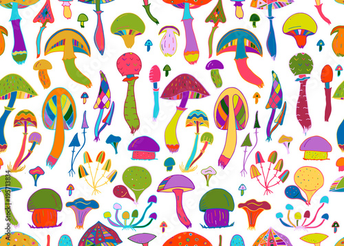 Mushrooms, seamless pattern for your design