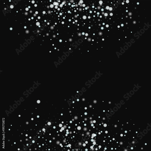 Beautiful falling snow. Abstract semicircle with beautiful falling snow on black background. Marvelous Vector illustration.