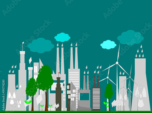 environmental engineer, Ecology concept,save world,Cartoon style, World environment and sustainable development,Vector illustration