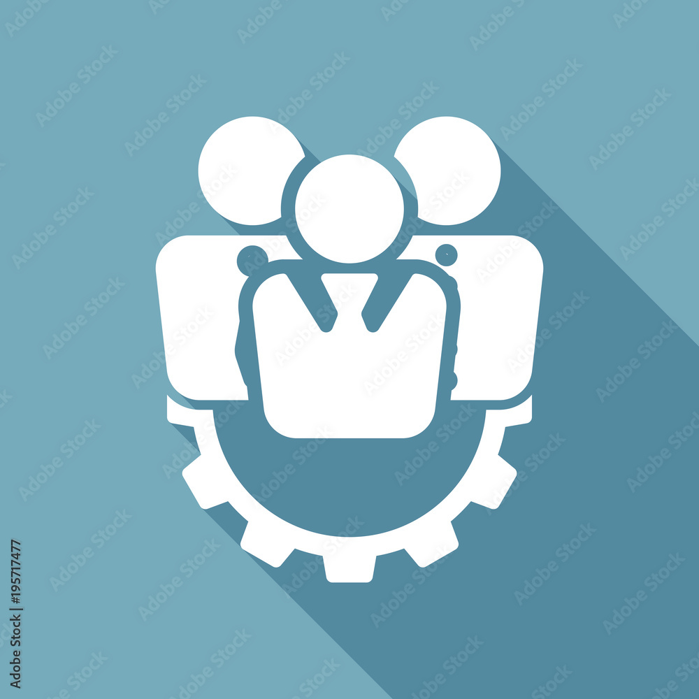 Obraz premium . White flat icon with long shadow on background
