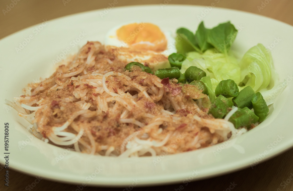 Thai vermicelli eaten with curry
