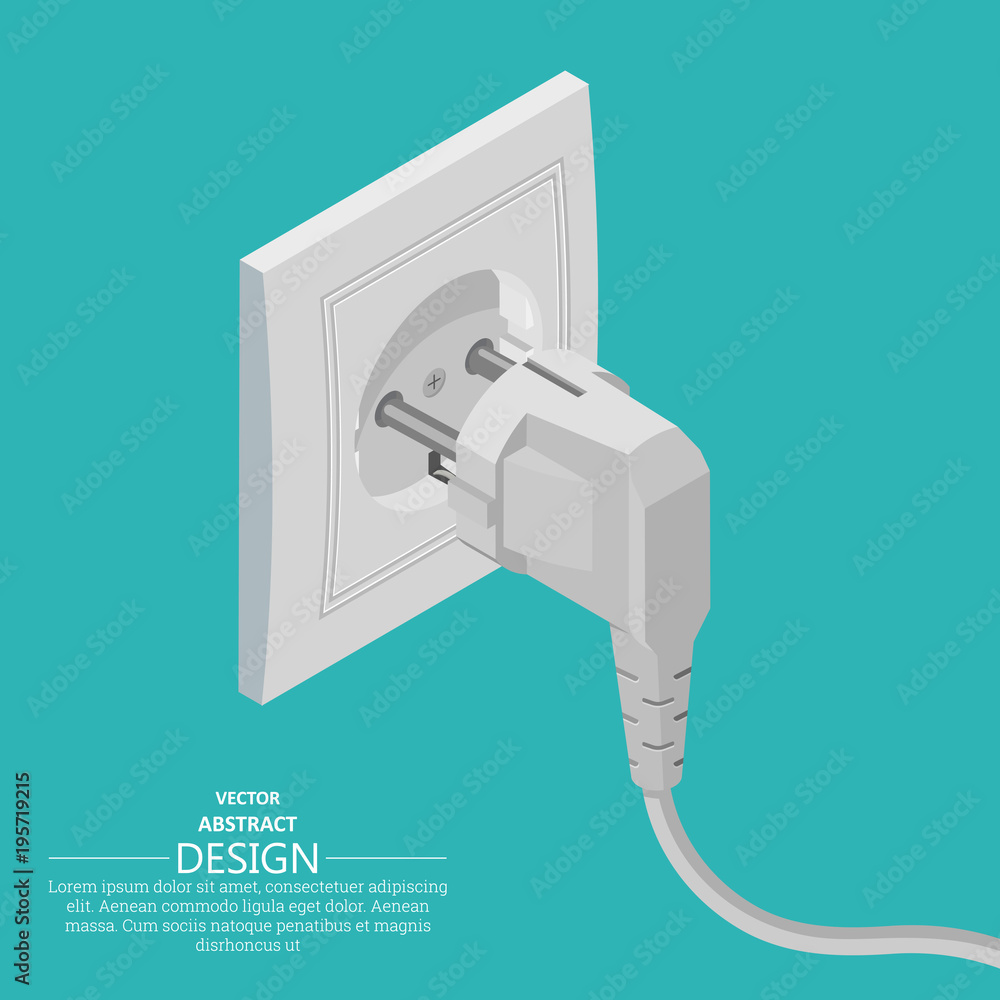 Electrical plug and socket Stock Vector | Adobe Stock