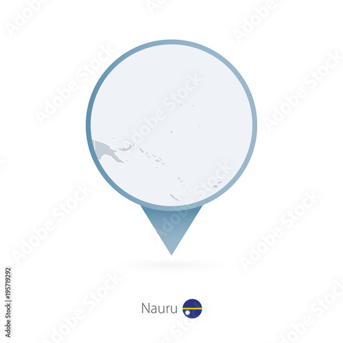 Map pin with detailed map of Nauru and neighboring countries.