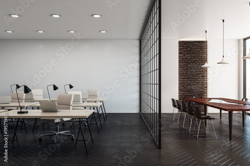 Obraz na płótnie Stylish coworking office with copy space