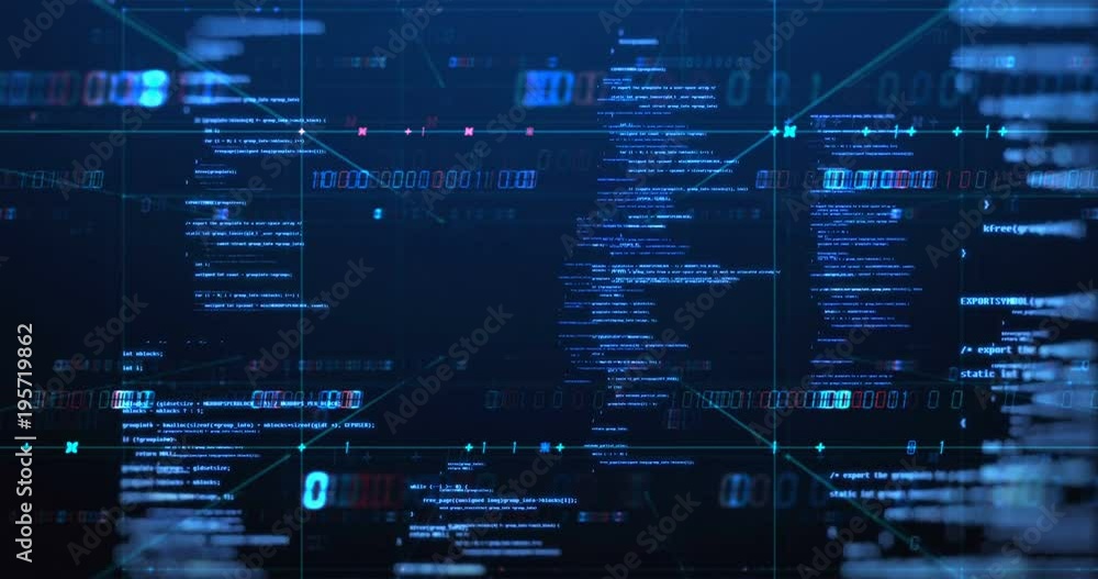 digital grid and number in virtual space ,represent data connections and global network concept,4k seamless loop.