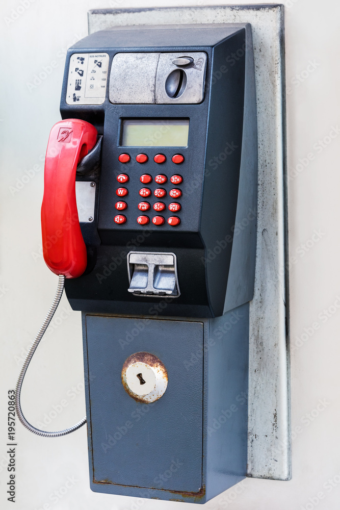 public telephone on city street public telephone on city street