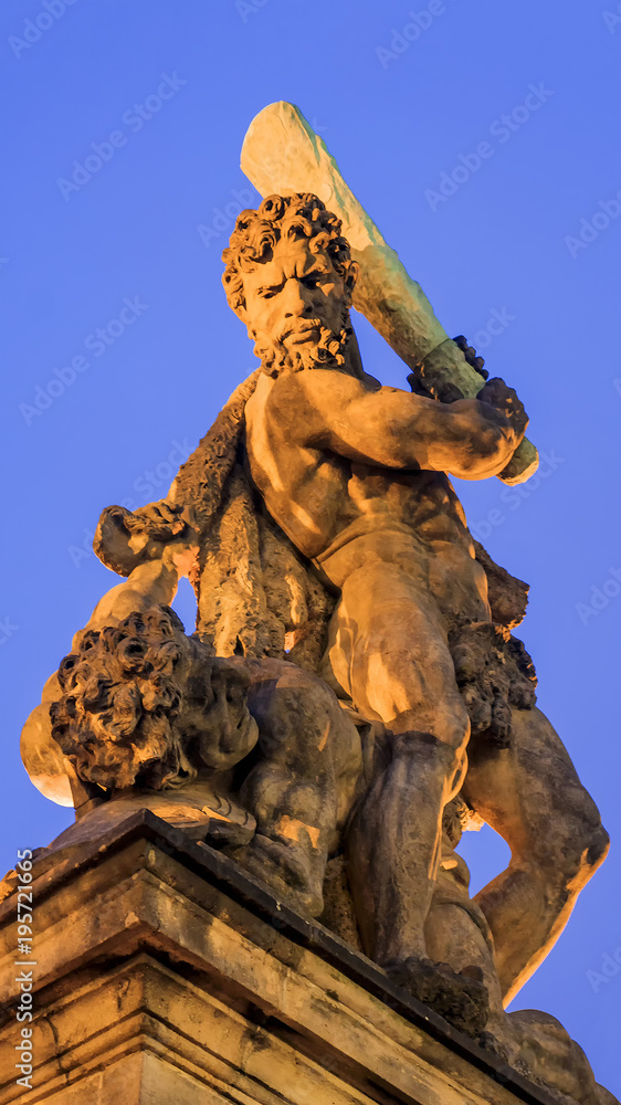 sculpture at the gates of the Royal Palace in Prague