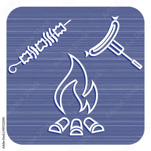 Grilled kebab and sausage icon