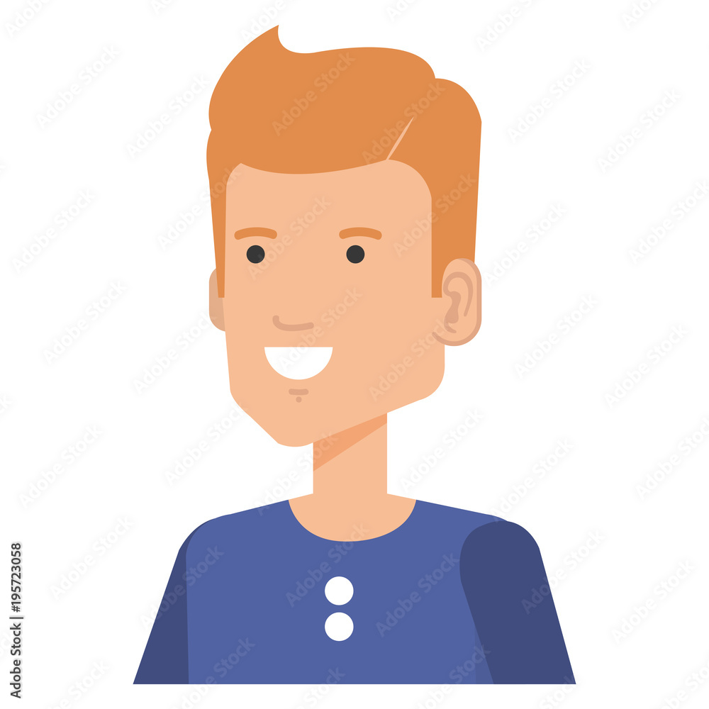 young man avatar character vector illustration design