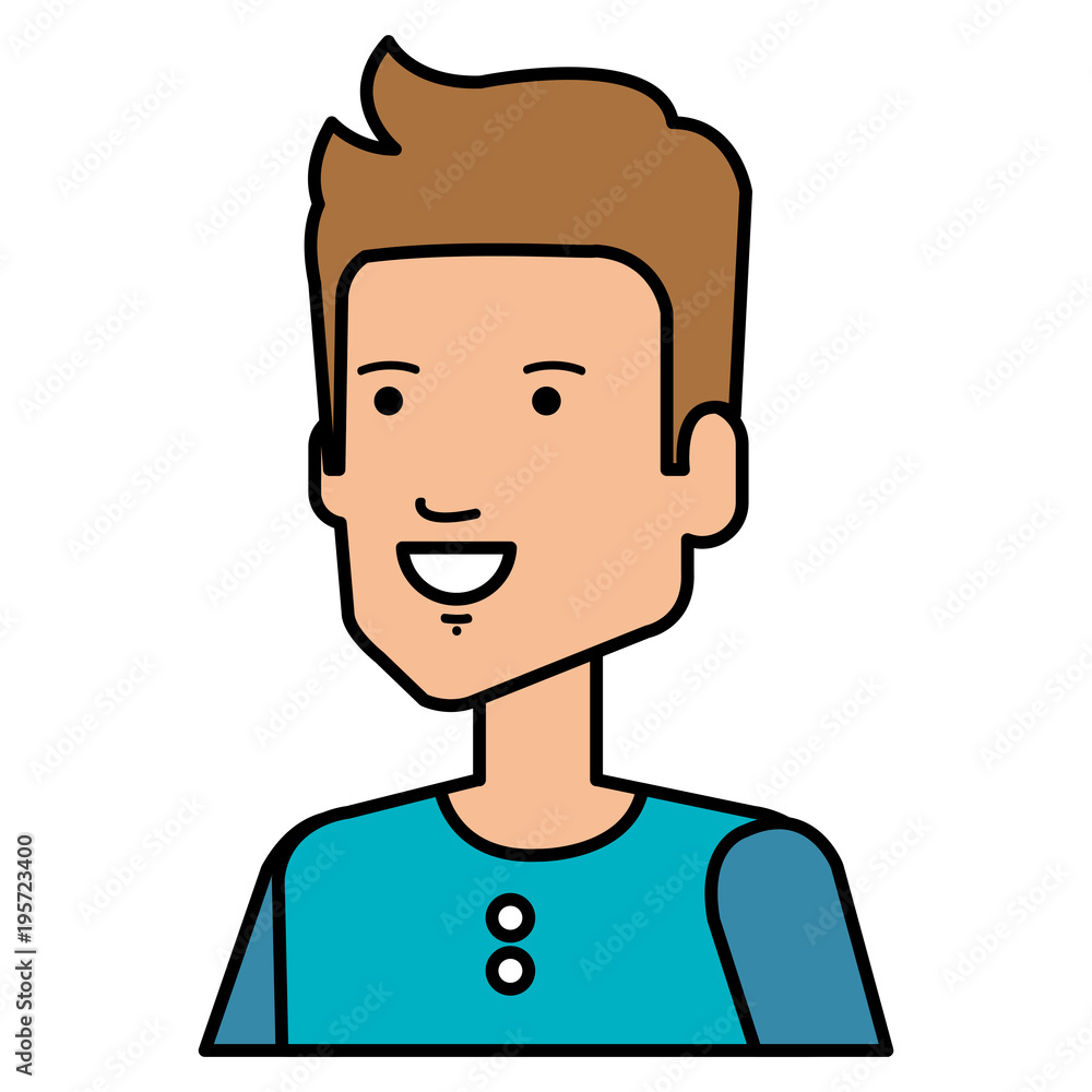 young man avatar character vector illustration design