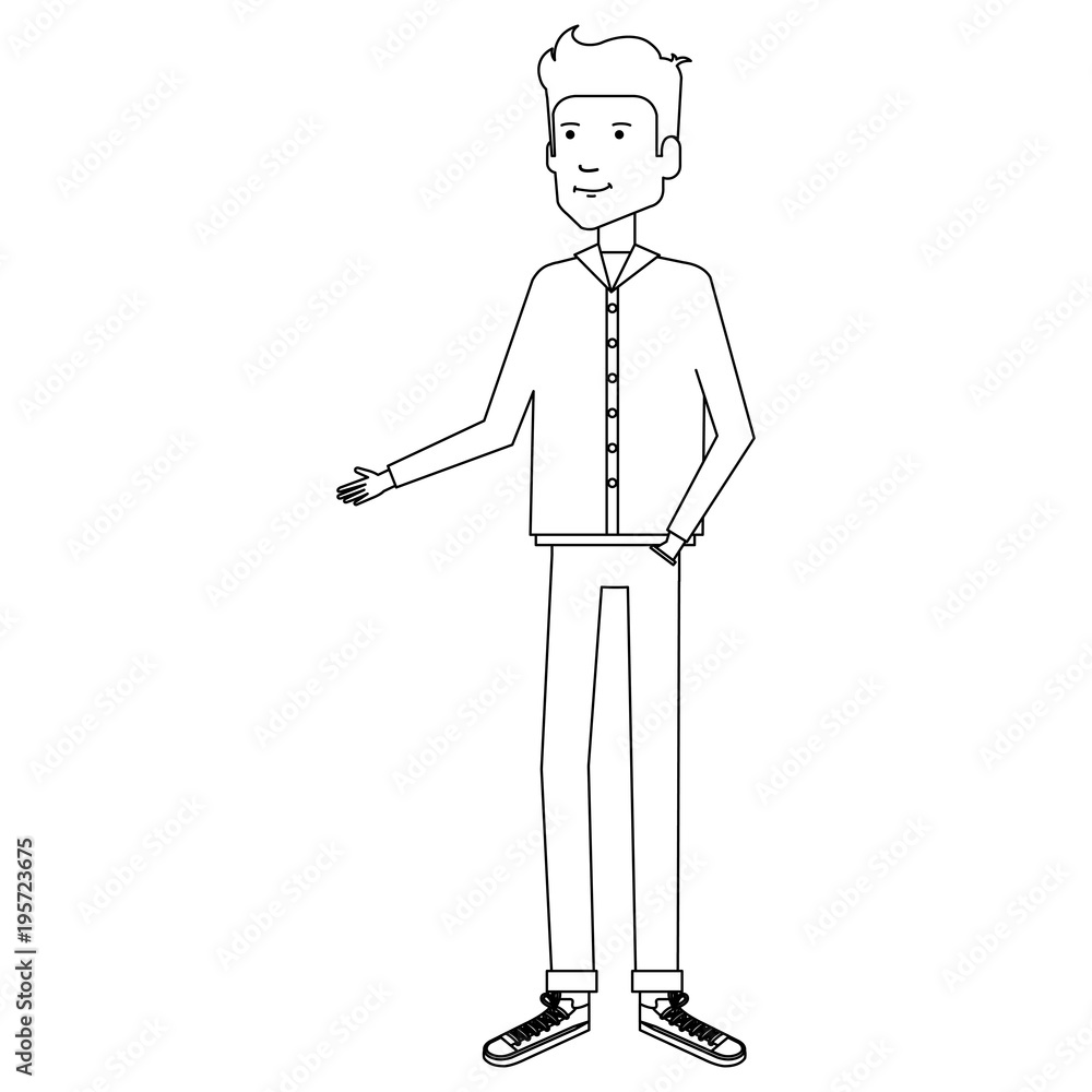 young man avatar character vector illustration design