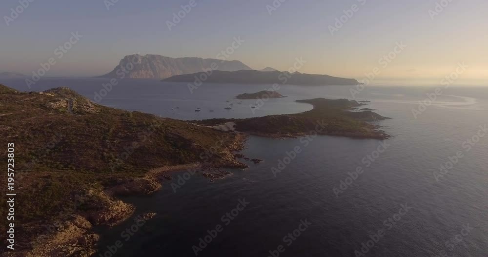 Aerial beautiful rocky coast on Sardinia island in Italy Aerial beautiful rocky coast on Sardinia island in Italy