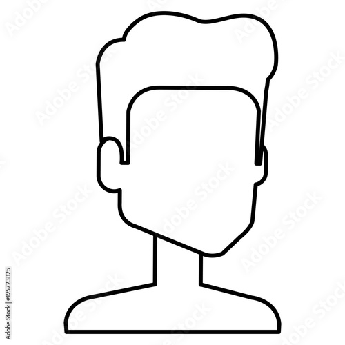 young man shirtless avatar character vector illustration design