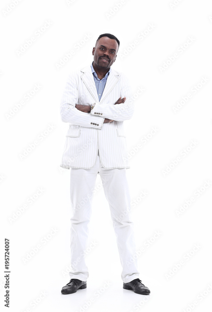 portrait of black businessman with suit over white background portrait of black businessman with suit over white background