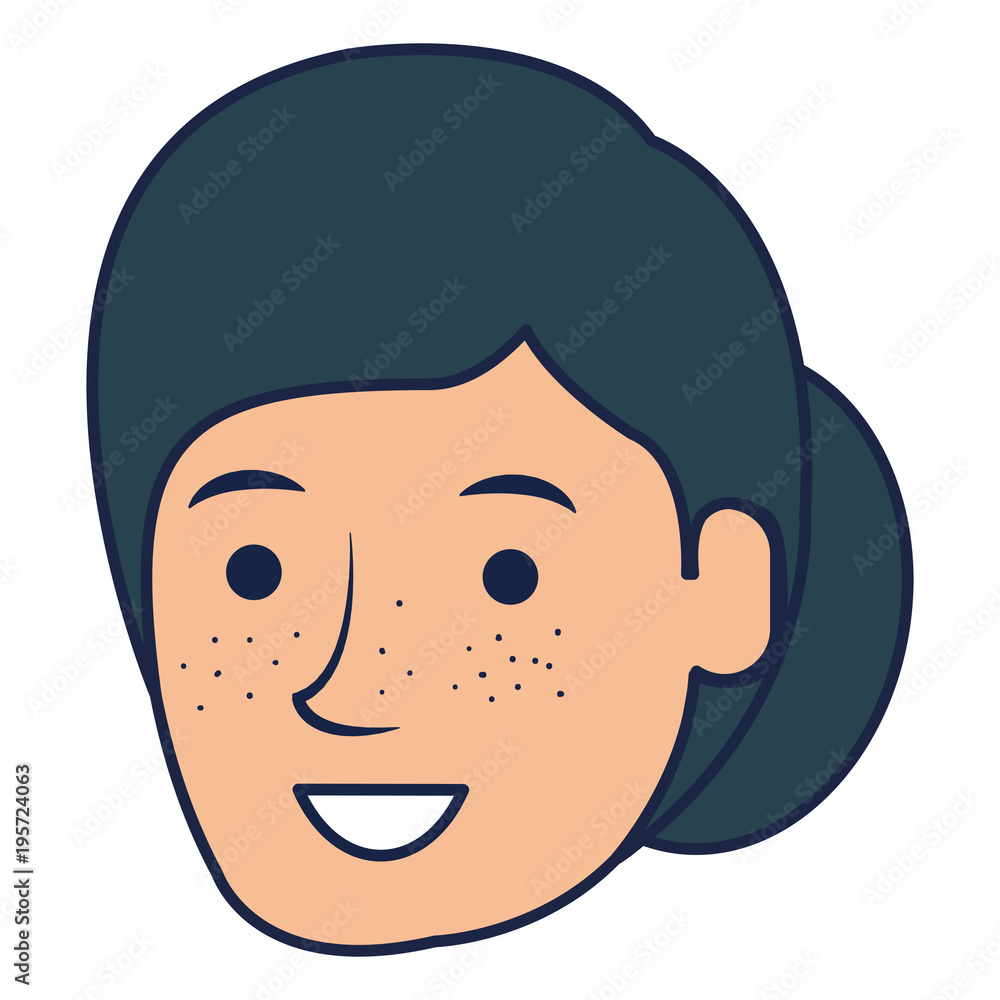 beautiful woman head avatar character vector illustration design