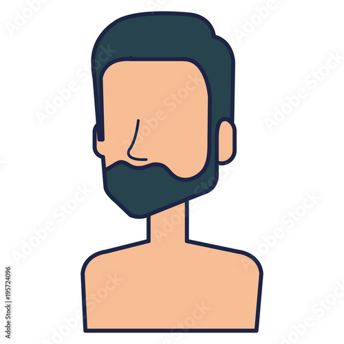 young man shirtless avatar character vector illustration design
