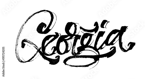 Georgia. Modern Calligraphy Hand Lettering for Serigraphy Print