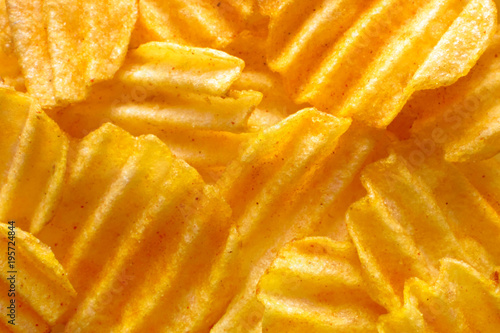 Close up potato chips background