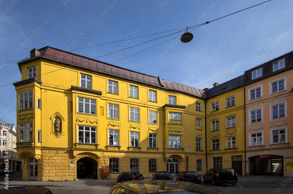 Yellow buildings in Munich