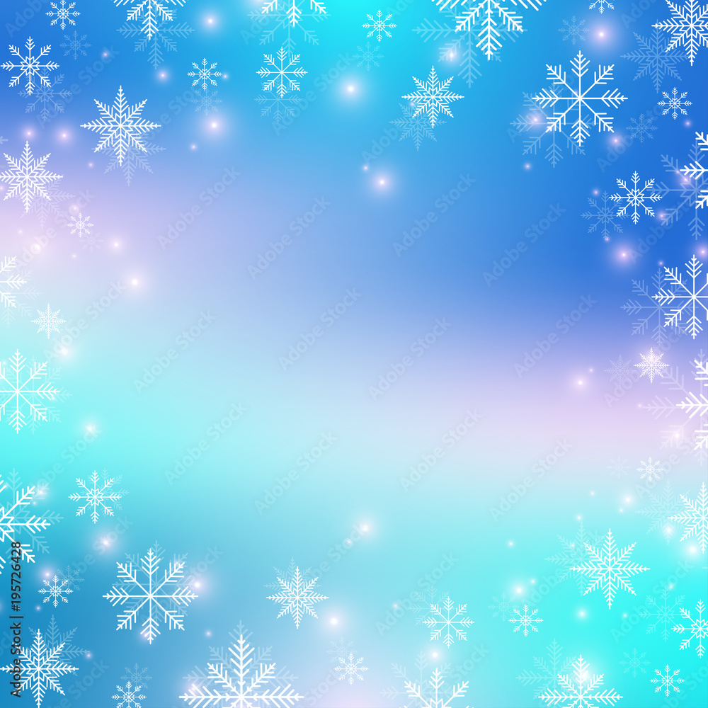 Christmas and Happy New Years background with snowflakes, illustration, raster image. Christmas and Happy New Years background with snowflakes, illustration, raster image.