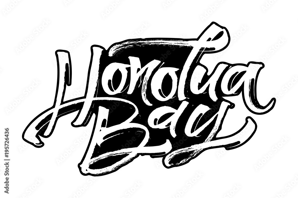 Honolua Bay Modern Calligraphy Hand Lettering For Serigraphy Print