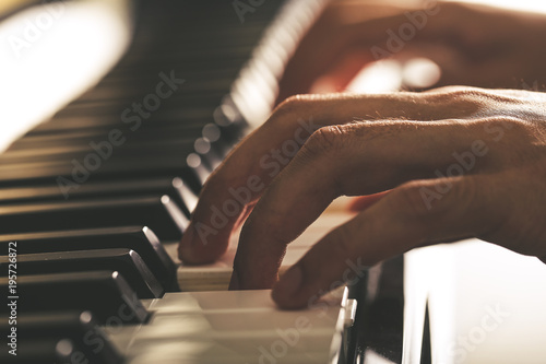 Playing Piano Close-up Shot