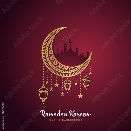 ramadan kareem greeting card design with mandala