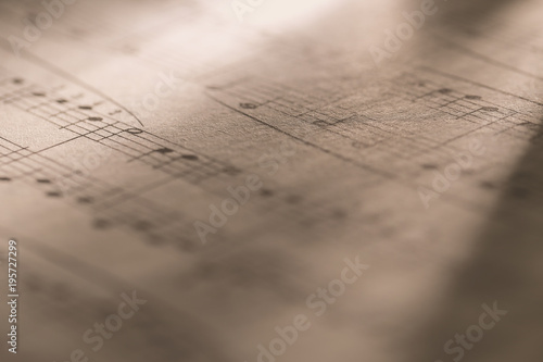 Macro of sheet music
