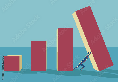 Man building a success graphic chart 